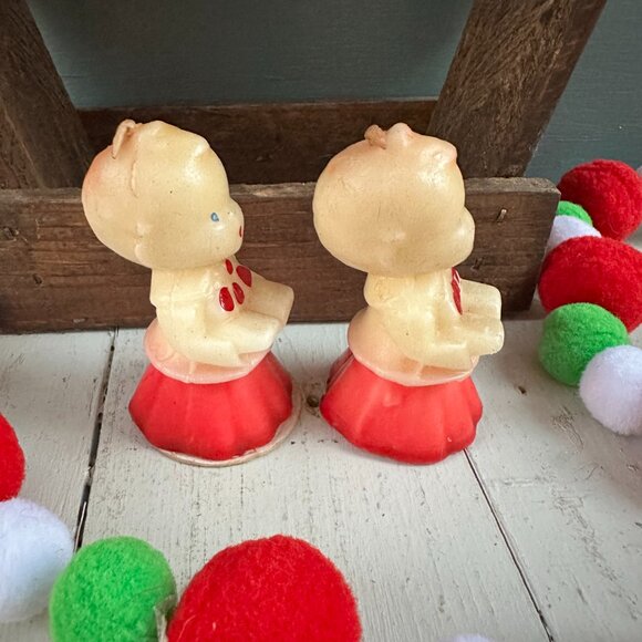 Vintage Gurley Choir Boy Candle Pair Christmas Candles Mid Century Xmas Decor - Picture 4 of 8